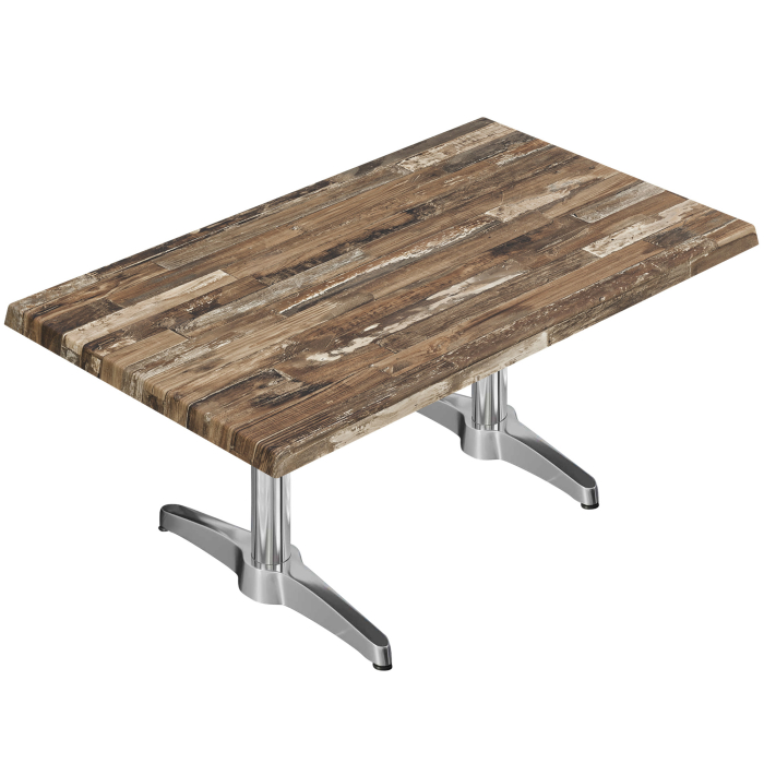 WBC | Werzalit Lounge Table | B: T: H: 120 x 70 x 40 cm | Vintage Old / Aluminium | Additional weight