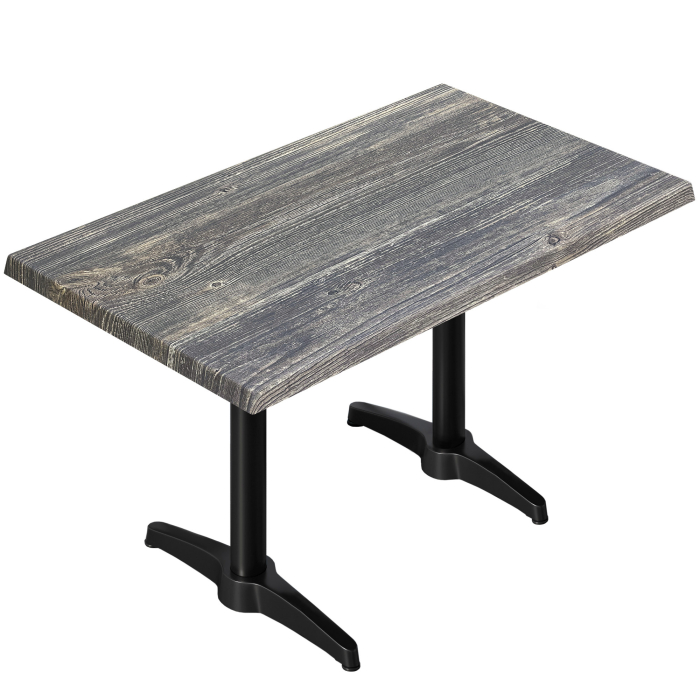 WBC | Bistro Außen Tisch | B: T: H:  120 x 70 x 78,5 cm | Rustikal Kiefer / Schwarz | Rechteckig | Zusatzgewicht