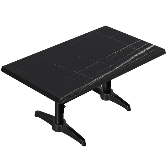 WBC | Jamaika Loungetisch | B: T: H:  120 x 70 x 40 cm | Schwarz Marmor / Schwarz | Zusatzgewicht + Verbinder