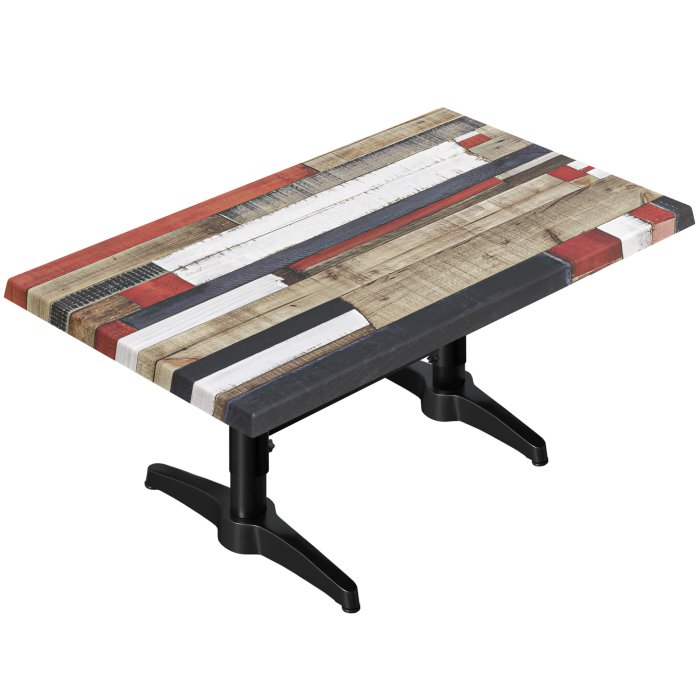 WBC | Jamaika Loungetisch | B: T: H: 120 x 70 x 40 cm | Vintage Bunt / Schwarz | Zusatzgewicht + Verbinder