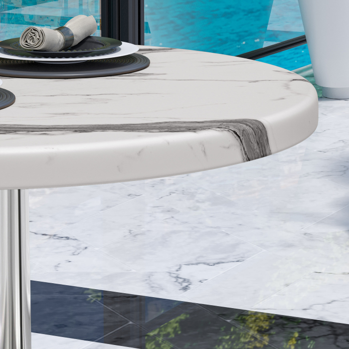 WBC | Tavolo da salotto Werzalit | Ø:H 60 x 40 cm | Colore del marmo bianco / Alluminio | Pieghevole | Peso aggiuntivo WBC | Tavolo da salotto Werzalit | Ø:H 60 x 40 cm | Colore del marmo bianco / Alluminio | Pieghevole | Peso aggiuntivo