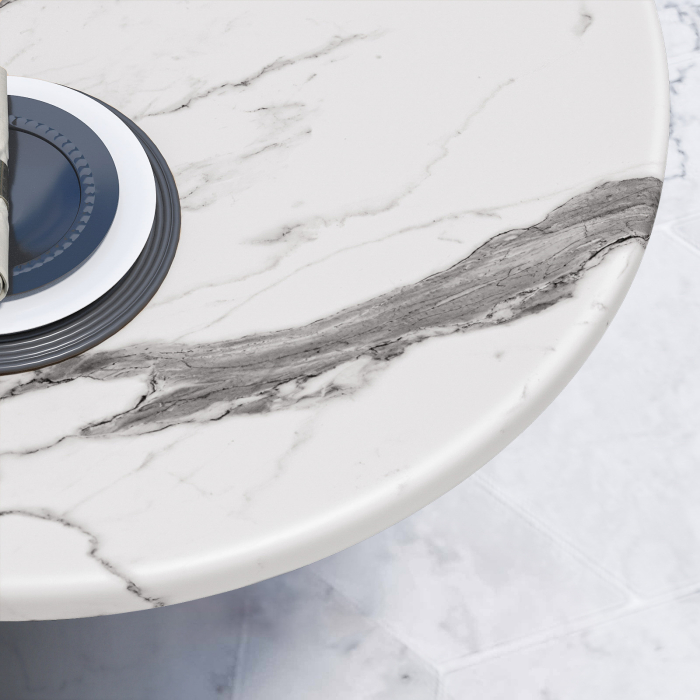 WBC | Tavolo da salotto Werzalit | Ø:H 60 x 40 cm | Colore del marmo bianco / Alluminio | Pieghevole | Peso aggiuntivo WBC | Tavolo da salotto Werzalit | Ø:H 60 x 40 cm | Colore del marmo bianco / Alluminio | Pieghevole | Peso aggiuntivo