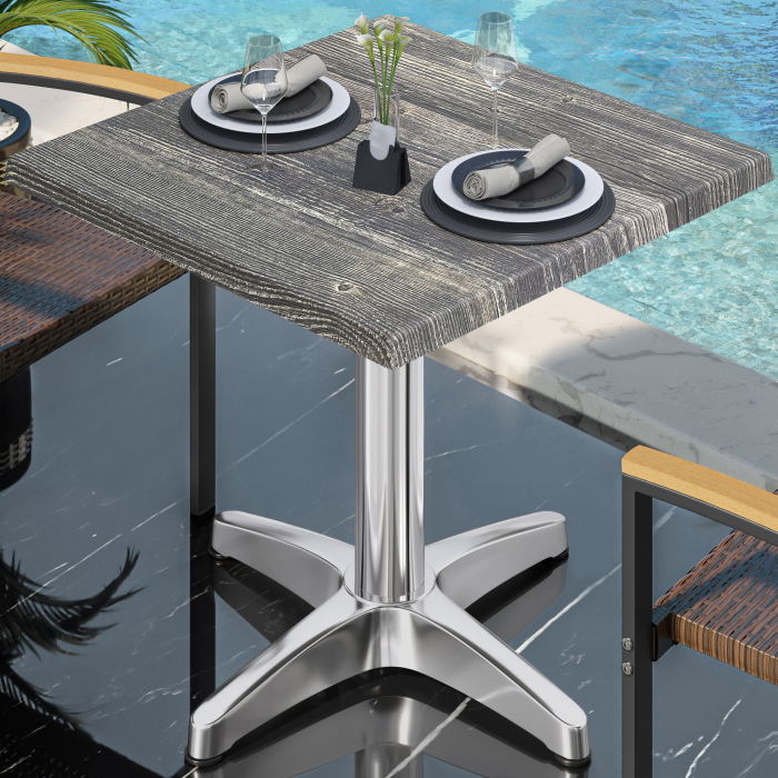 WBC | 31257 | B:D:H 70 x 70 x 78,5 cm | Rustikk furu/aluminium | Torget