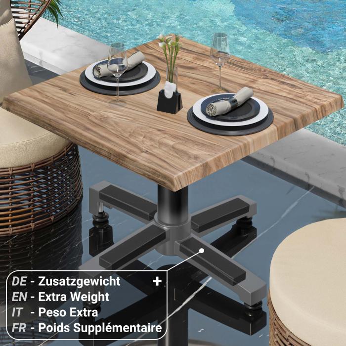 WBO | Werzalit salongbord | B:D:H 60 x 60 x 40 cm | Sheesham / Svart | Sammenleggbar | Ekstra vekt WBO | Werzalit salongbord | B:D:H 60 x 60 x 40 cm | Sheesham / Svart | Sammenleggbar | Ekstra vekt