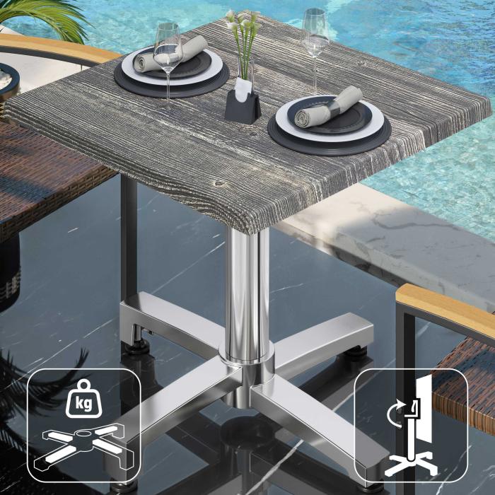 WBO | 31257 | B:D:H 70 x 70 x 76 cm | Rustikk furu/aluminium | Torget | Sammenleggbar + tilleggsvekt WBO | 31257 | B:D:H 70 x 70 x 76 cm | Rustikk furu/aluminium | Torget | Sammenleggbar + tilleggsvekt