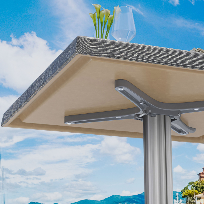 WBO | 31257 | B:D:H 70 x 70 x 76 cm | Rustikk furu/aluminium | Torget | Sammenleggbar + tilleggsvekt WBO | 31257 | B:D:H 70 x 70 x 76 cm | Rustikk furu/aluminium | Torget | Sammenleggbar + tilleggsvekt
