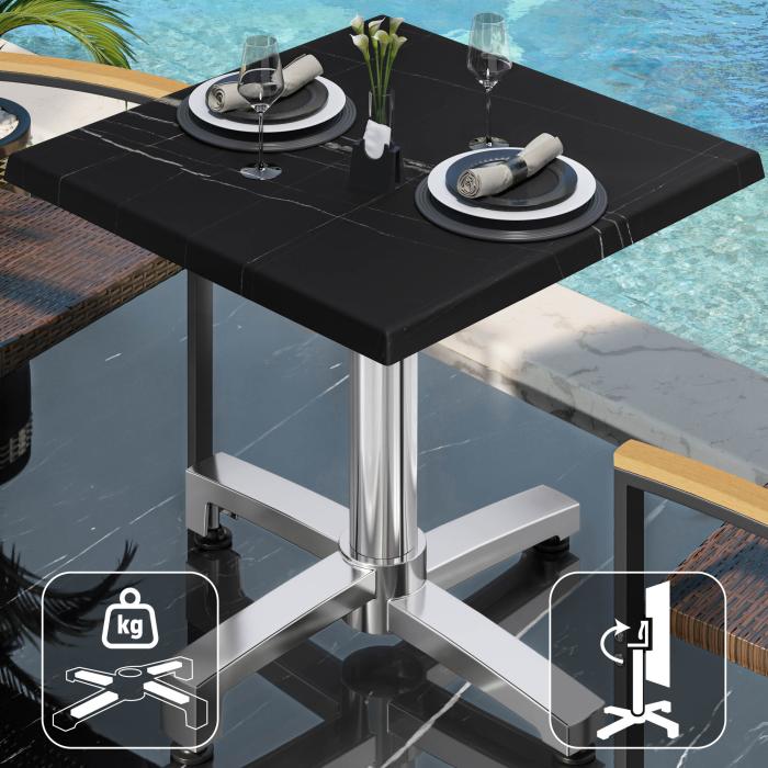WBO | 31257 | B:D:H 70 x 70 x 76 cm | Sort marmor/aluminium | Torget | Sammenleggbar + tilleggsvekt WBO | 31257 | B:D:H 70 x 70 x 76 cm | Sort marmor/aluminium | Torget | Sammenleggbar + tilleggsvekt