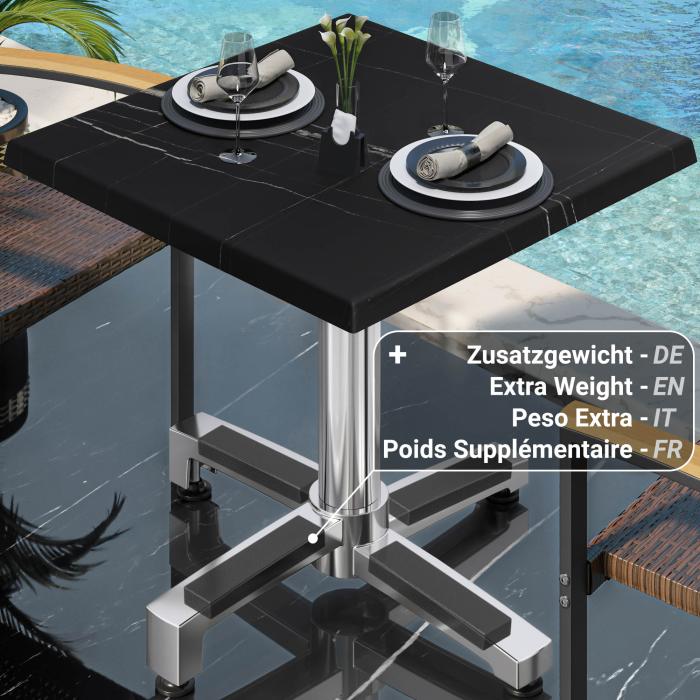 WBO | 31257 | B:D:H 70 x 70 x 76 cm | Sort marmor/aluminium | Torget | Sammenleggbar + tilleggsvekt WBO | 31257 | B:D:H 70 x 70 x 76 cm | Sort marmor/aluminium | Torget | Sammenleggbar + tilleggsvekt