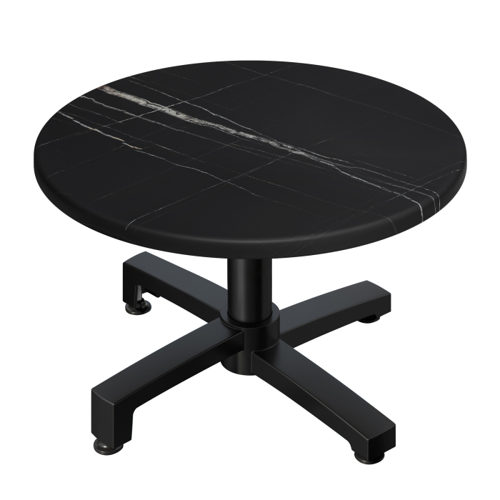 WBO | Jamaika Loungetisch | Ø:H 60 x 40 cm | Schwarz Marmor / Schwarz | Klappbar | Zusatzgewicht