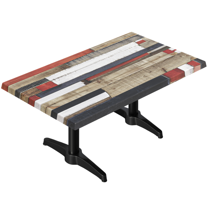 WBC | Mesa Werzalit baja | B: T: H:  120 x 70 x 40 cm | Color Vintage / Negro | Conector