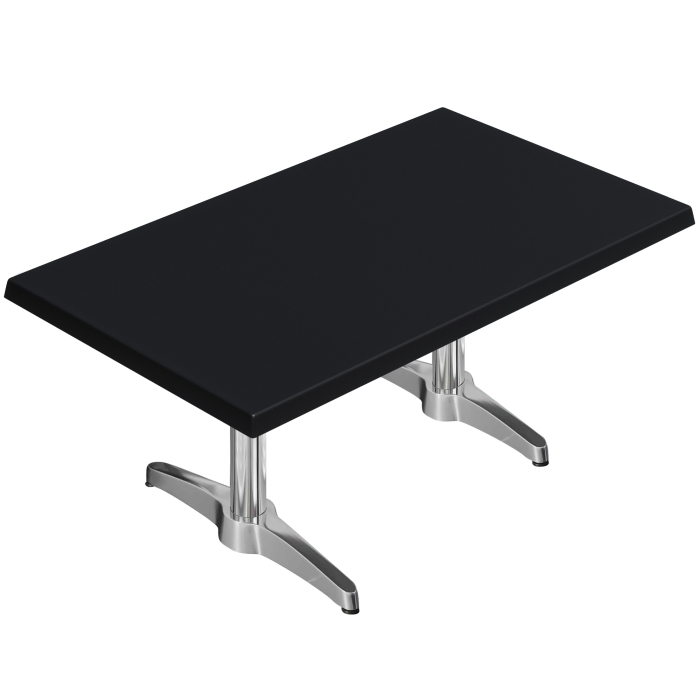 WBC | Werzalit Lounge Table | W: D: H: 120 x 70 x 40 cm | Czarny / Aluminium | Dodatkowa waga