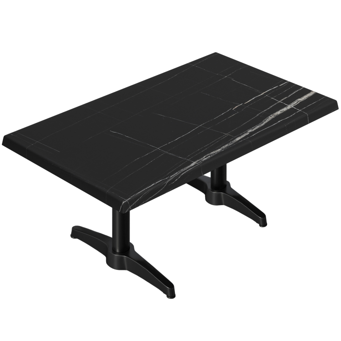 WBC | Table basse Werzalit | B: T: H:  120 x 70 x 40 cm | Marbre noir / Noir | Poids supplémentaire