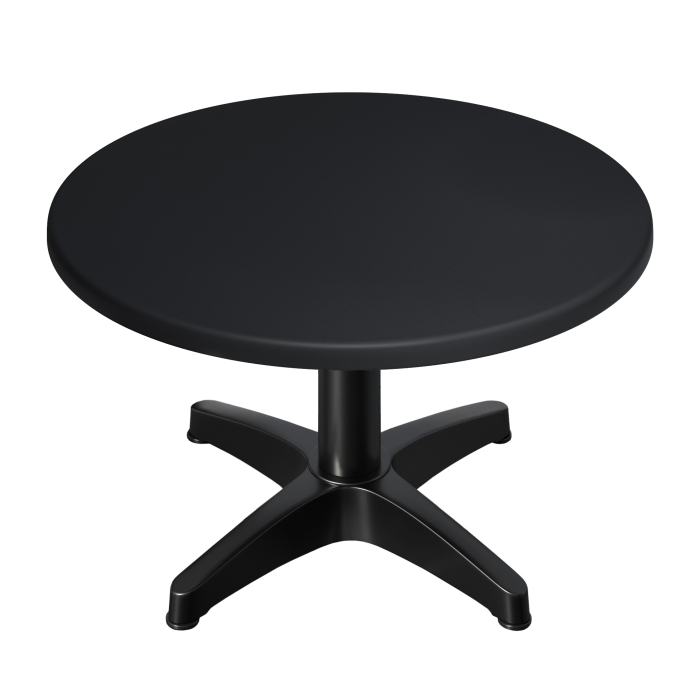 WBC | Table basse Werzalit | Ø:H 70 x 40 cm | Noir / Noir | Poids supplémentaire