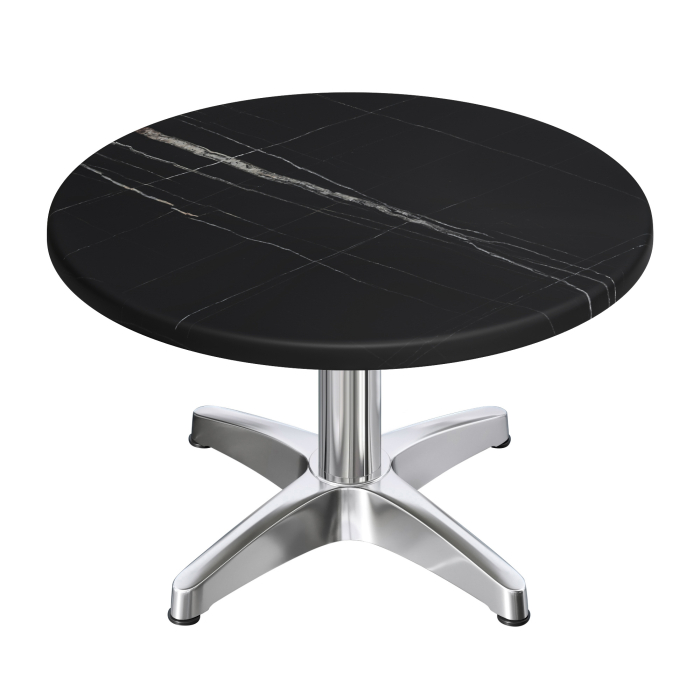 WBC | Jamaika Loungetisch | Ø:H 70 x 40 cm | Schwarz Marmor / Aluminium | Zusatzgewicht