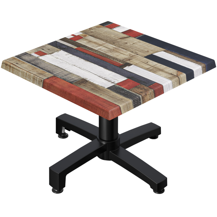 WBO | Mesa de salón Werzalit | An:Pr:Al 60 x 60 x 40 cm | Color Vintage / Negro | Plegable | Peso adicional