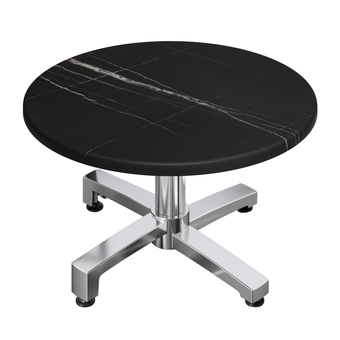 WBO | Werzalit lounge bord | Ø:H 60 x 40 cm | Svart marmor / Aluminium | Hopfällbar | Ytterligare vikt