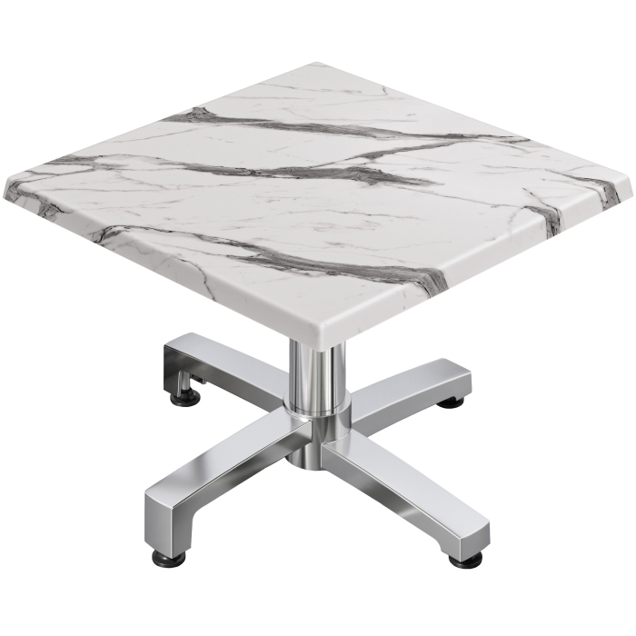 WBO | Werzalit Lounge Table | W:D:H 60 x 60 x 40 cm | Biały marmur / Aluminium