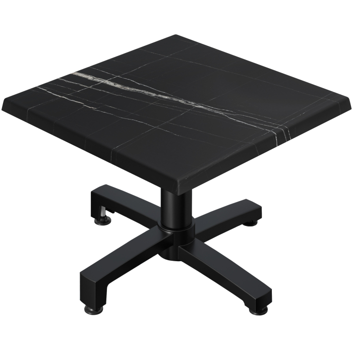 WBO | Stół do salonu Werzalit | W:D:H 60 x 60 x 40 cm | Czarny marmur / Czarny | Składany | Dodatkowa waga