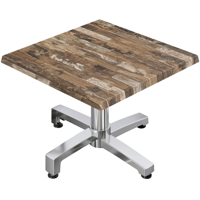 WBO | Werzalit Lounge Table | W:D:H 60 x 60 x 40 cm | Vintage Old / Aluminium