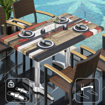 WBC | 31257 | An: Pr: Al: 120 x 70 x 78,5 cm | Color vintage / aluminio | Rectangular | Peso adicional + conector