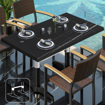 WBC | 31257 | An: Pr: Al: 120 x 70 x 78,5 cm | Mármol negro / Negro | Rectangular | Conector