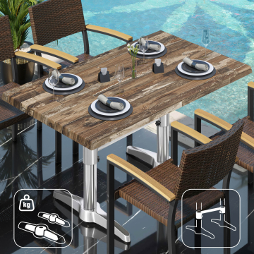 WBC | 31257 | An: Pr: Al: 120 x 70 x 78,5 cm | Vintage Antiguo / Aluminio | Rectangular | Peso adicional + conector