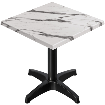 WBC | 31257 | B:D:H 60 x 60 x 78,5 cm | Hvid marmor / sort | Firkantet