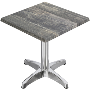 WBC | 31257 | B:D:H 60 x 60 x 78,5 cm | Rustik fyrretræ / aluminium | Firkantet