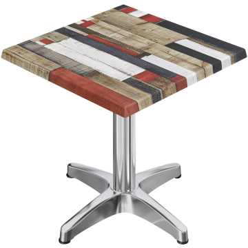 WBC | 31257 | B:D:H 60 x 60 x 78,5 cm | Vintagefarvet / aluminium | Firkantet