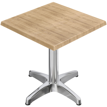 WBC | 31257 | B:D:H 70 x 70 x 78,5 cm | Eg / Aluminium | Firkantet