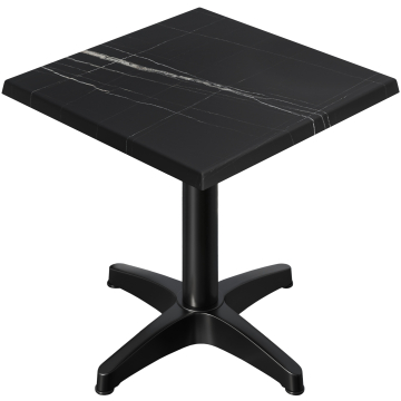 WBC | 31257 | B:D:H 70 x 70 x 78,5 cm | Sort marmor / sort | Firkantet