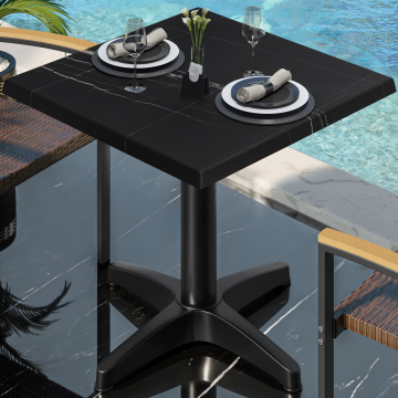 WBC | 31257 | B:D:H 70 x 70 x 78,5 cm | Svart marmor/svart | Torget