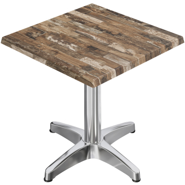 WBC | 31257 | B:D:H 70 x 70 x 78,5 cm | Vintage gammel / aluminium | Firkantet
