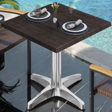 WBC | 31257 | B:D:H 70 x 70 x 78,5 cm | Wenge / Aluminium | Firkantet