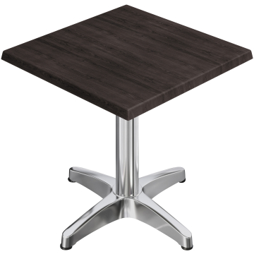 WBC | 31257 | B:D:H 70 x 70 x 78,5 cm | Wenge / Aluminium | Firkantet