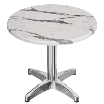 WBC | 31257 | Ø:H 60 x 78,5 cm | Hvid marmor / aluminium | Rund