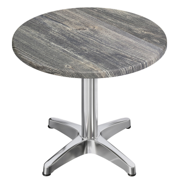 WBC | 31257 | Ø:H 60 x 78,5 cm | Rustik fyrretræ / aluminium | Rund