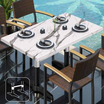 WBC | 31257 | L: P: H: 120 x 70 x 78,5 cm | Marmo bianco / nero | Rettangolare | Connettore