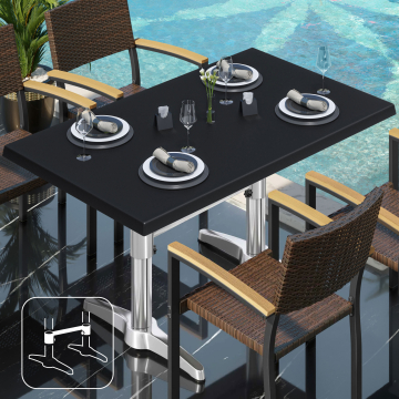 WBC | 31257 | L: P: H: 120 x 70 x 78,5 cm | Nero / Alluminio | Rettangolare | Connettore