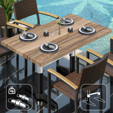 WBC | 31257 | L : P : H : 120 x 70 x 78,5 cm | Sheesham / noir | Rectangulaire | Poids supplémentaire + connecteur