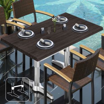 WBC | 31257 | L: P: H: 120 x 70 x 78,5 cm | Wengé / Alluminio | Rettangolare | Connettore