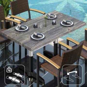 WBC | 31257 | W: D: H: 120 x 70 x 78.5 cm | Rustic pine / black | Rectangular | Additional weight + connector