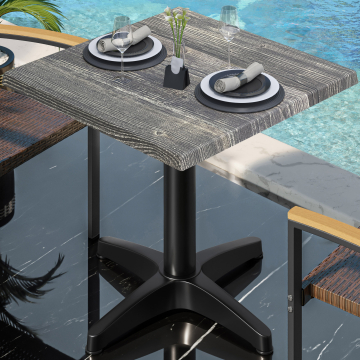 WBC | 31257 | W:D:H 70 x 70 x 78.5 cm | Rustic pine / black | Square