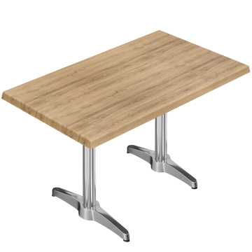 WBC | Bistro Außen Tisch | B: T: H:  120 x 70 x 78,5 cm | Eiche / Aluminium | Rechteckig | Zusatzgewicht + Verbinder