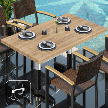 WBC | Bistro Außen Tisch | B: T: H:  120 x 70 x 78,5 cm | Eiche / Schwarz | Rechteckig | Verbinder