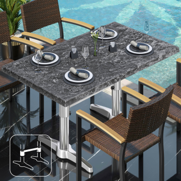 WBC | Bistro Außen Tisch | B: T: H:  120 x 70 x 78,5 cm | Felsen / Aluminium | Rechteckig | Verbinder