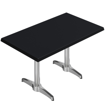 WBC | Bistro Außen Tisch | B: T: H:  120 x 70 x 78,5 cm | Schwarz / Aluminium | Rechteckig | Zusatzgewicht + Verbinder