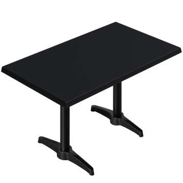 WBC | Bistro Außen Tisch | B: T: H:  120 x 70 x 78,5 cm | Schwarz / Schwarz | Rechteckig | Zusatzgewicht