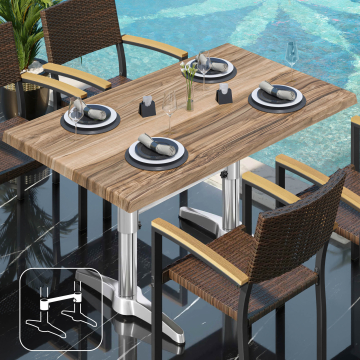 WBC | Bistro Außen Tisch | B: T: H:  120 x 70 x 78,5 cm | Sheesham / Aluminium | Rechteckig | Verbinder