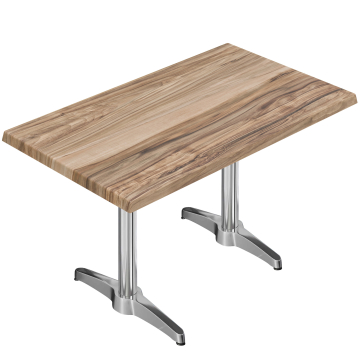 WBC | Bistro Außen Tisch | B: T: H:  120 x 70 x 78,5 cm | Sheesham / Aluminium | Rechteckig | Verbinder